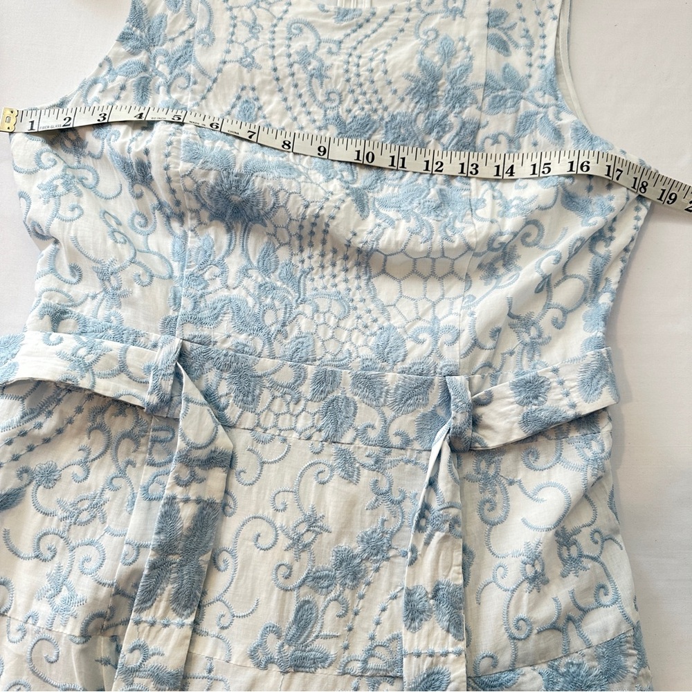 Calvin Klein White and Light Blue Lace Midi Dress - Picture 10 of 11